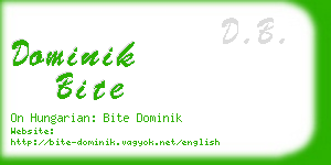 dominik bite business card